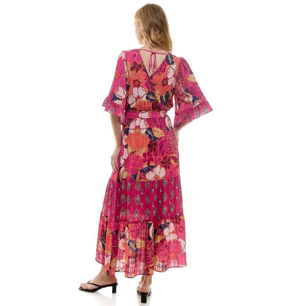 Figueroa & Flower Flutter Sleeve Tiered Maxi Dress - Picture 2 of 3
